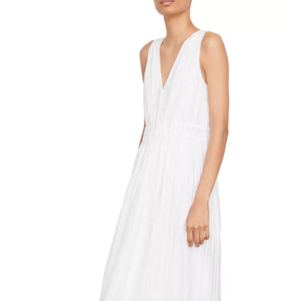 Vince Pleated Double V-Neck Dress - Picture 5 of 10